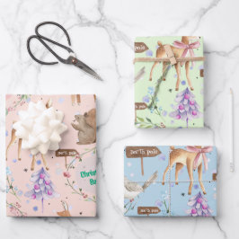 ベビー初めてのクリスマストナカイ追加ベビー名 ラッピングペーパーシート