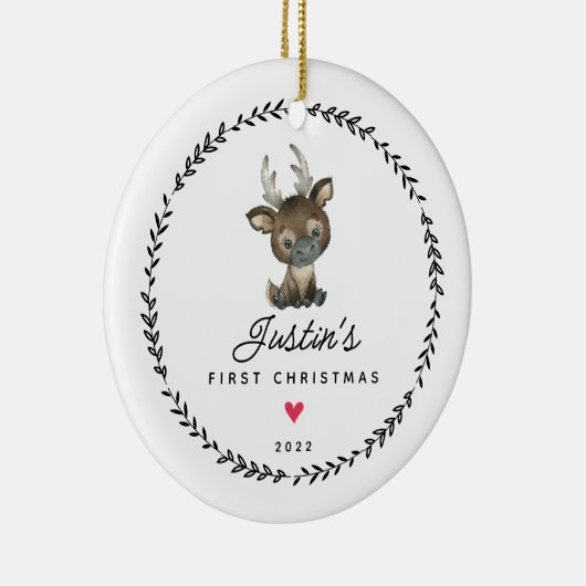 ベビー初めてのクリスマストナカイ セラミックオーナメント (右)