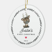 ベビー初めてのクリスマストナカイ セラミックオーナメント (左)