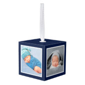 ベビー初めてのクリスマストラックフォレストスターズスカイフォト キューブオーナメント (裏面アングル)