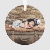 ベビー初めてのクリスマストラックムースフォトバックグリーン オーナメント (裏面)