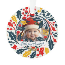 ベビー初めてのクリスマストリコラーリース