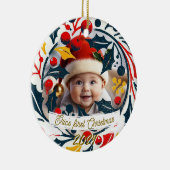 ベビー初めてのクリスマストリコラーリース セラミックオーナメント (右)