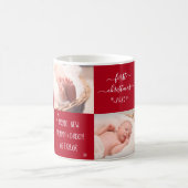 ベビー初めてのクリスマスニューマザーパパ4フォトカスタム コーヒーマグカップ (中央)