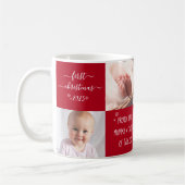 ベビー初めてのクリスマスニューマザーパパ4フォトカスタム コーヒーマグカップ (左)