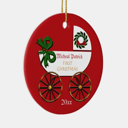 ベビー初めてのクリスマスパーソナライズされたオーナメント セラミックオーナメント (右)