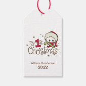 ベビー初めてのクリスマスパーソナライズされたギフトラベル ギフトタグ (正面)