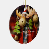 ベビー初めてのクリスマスパーソナライズされたムースオーナメント セラミックオーナメント (右)