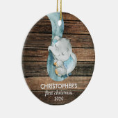 ベビー初めてのクリスマスパーソナライズされた名カスタム セラミックオーナメント (右)