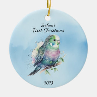 ベビー初めてのクリスマスパーソナライズされた鳥 セラミックオーナメント