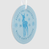 ベビー初めてのクリスマスパーソナライズされたKeepsake オーナメント (正面)