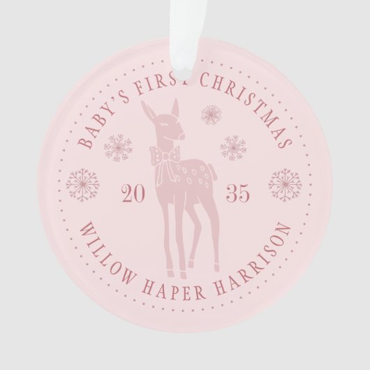 ベビー初めてのクリスマスパーソナライズされたKeepsake オーナメント (正面)