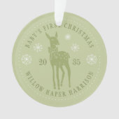 ベビー初めてのクリスマスパーソナライズされたKeepsake オーナメント (正面)