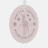 ベビー初めてのクリスマスパーソナライズされたKeepsake ガラスオーナメント (正面右)