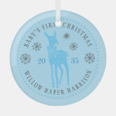 ベビー初めてのクリスマスパーソナライズされたKeepsake ガラスオーナメント (正面)