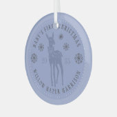 ベビー初めてのクリスマスパーソナライズされたKeepsake ガラスオーナメント (正面左)