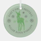 ベビー初めてのクリスマスパーソナライズされたKeepsake ガラスオーナメント (正面)