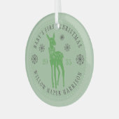 ベビー初めてのクリスマスパーソナライズされたKeepsake ガラスオーナメント (正面左)