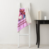 ベビー初めてのクリスマスピンクとレッドテディベア シェルパブランケット (インサイチュ)