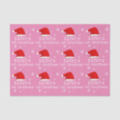 ベビー初めてのクリスマスピンクサンタハットスノーフレーク 薄葉紙 (正面)