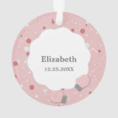 ベビー初めてのクリスマスピンクミッテンズフォトオーナメント オーナメント (裏面)