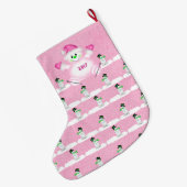 ベビー初めてのクリスマスピンク ラージクリスマスストッキング (裏面 (吊り時))