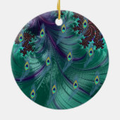 ベビー初めてのクリスマスピーコックオーナメントフォトネーム セラミックオーナメント (裏面)