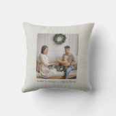 ベビー初めてのクリスマスファミリーフォトリフェイクネン クッション (裏面)