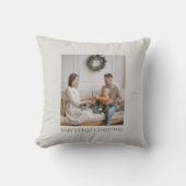 ベビー初めてのクリスマスファミリーフォトリフェイクネン クッション (正面)
