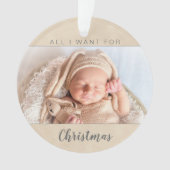 ベビー初めてのクリスマスファミリー写真 オーナメント (正面)