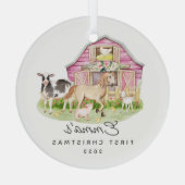 ベビー初めてのクリスマスファームフレンズ ガラスオーナメント (裏面)