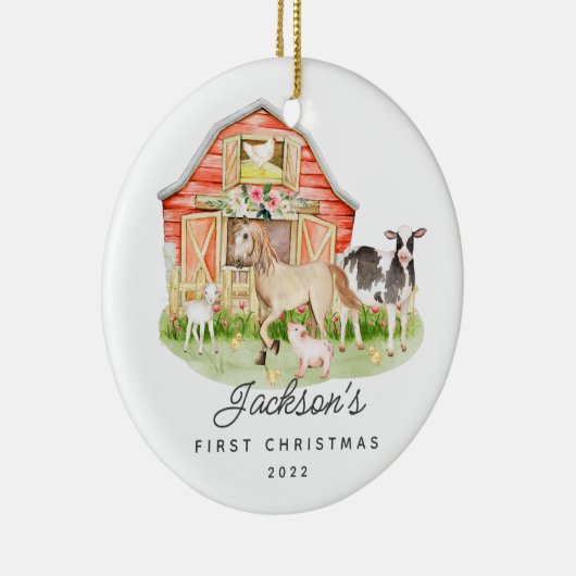 ベビー初めてのクリスマスファームフレンズ セラミックオーナメント (右)