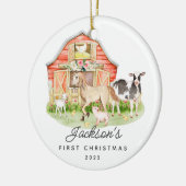 ベビー初めてのクリスマスファームフレンズ セラミックオーナメント (左)