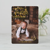 ベビー初めてのクリスマスフォイルホリデイ 箔シーズンカード (立ち正面)