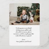 ベビー初めてのクリスマスフォイルホリデイ 箔シーズンカード (裏面)