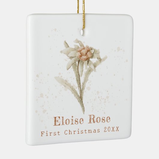 ベビー初めてのクリスマスフォトエーデルワイス セラミックオーナメント (右)