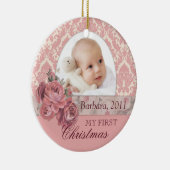 ベビー初めてのクリスマスフォトオーナメント パーソナライズされた セラミックオーナメント (右)