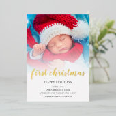ベビー初めてのクリスマスフォトオーバーレイ実在 箔シーズンカード (立ち正面)
