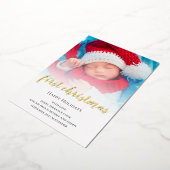 ベビー初めてのクリスマスフォトオーバーレイ実在 箔シーズンカード (回転した状態)