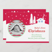 ベビー初めてのクリスマスフォトカード シーズンカード (正面/裏面)