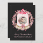 ベビー初めてのクリスマスフォトクリスマスカード (正面/裏面)