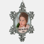 ベビー初めてのクリスマスフォトスノーフレークオーナメント スノーフレークピューターオーナメント (左)