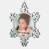 ベビー初めてのクリスマスフォトスノーフレークオーナメント スノーフレークピューターオーナメント (右)
