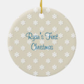 ベビー初めてのクリスマスフォトスノーフレークオーナメント セラミックオーナメント (裏面)