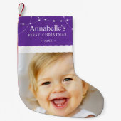 ベビー初めてのクリスマスフォトパープル スモールクリスマスストッキング (正面)