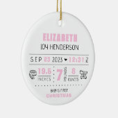 ベビー初めてのクリスマスフォト誕生日付重量 セラミックオーナメント (右)