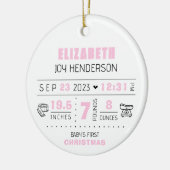 ベビー初めてのクリスマスフォト誕生日付重量 セラミックオーナメント (左)