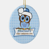 ベビー初めてのクリスマスフクロウオーナメント セラミックオーナメント (右)