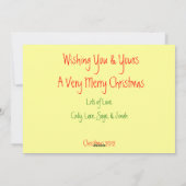 ベビー初めてのクリスマスフットプリントクリスマスツリー シーズンカード (裏面)