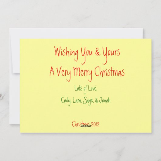 ベビー初めてのクリスマスフットプリントクリスマスツリー シーズンカード (裏面)